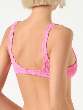 Naima pink crinkle classic bralette top