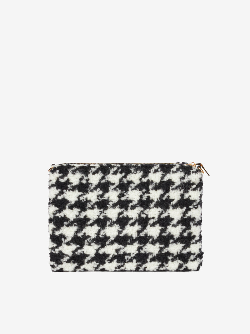 Parisienne blanket crossbody pouch bag with pied-de-poule pattern