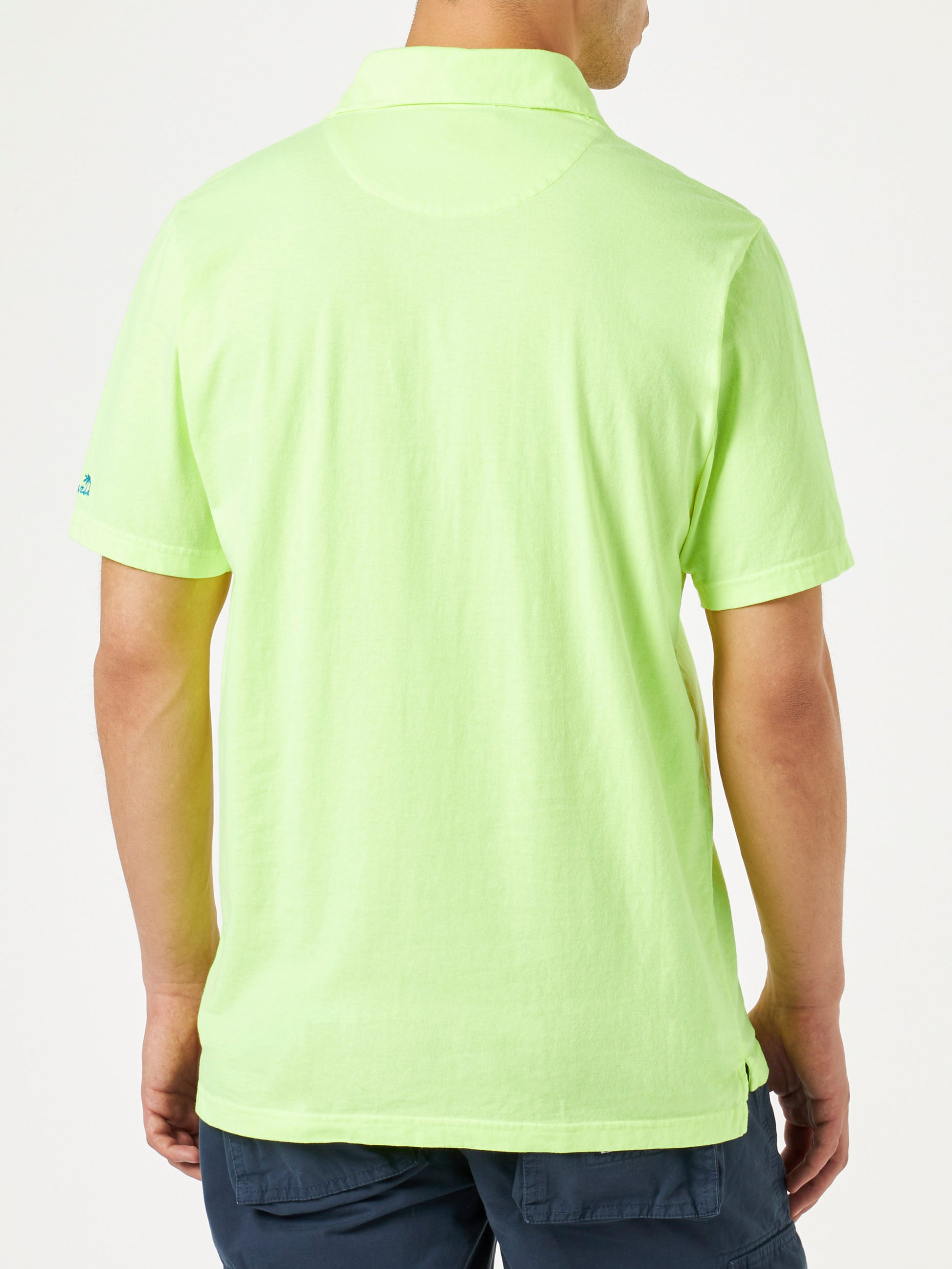 Fluo yellow cotton jersey man polo - MC2 Saint Barth