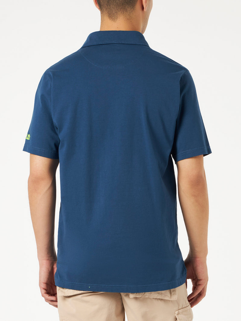 Navy bluecotton jersey man polo