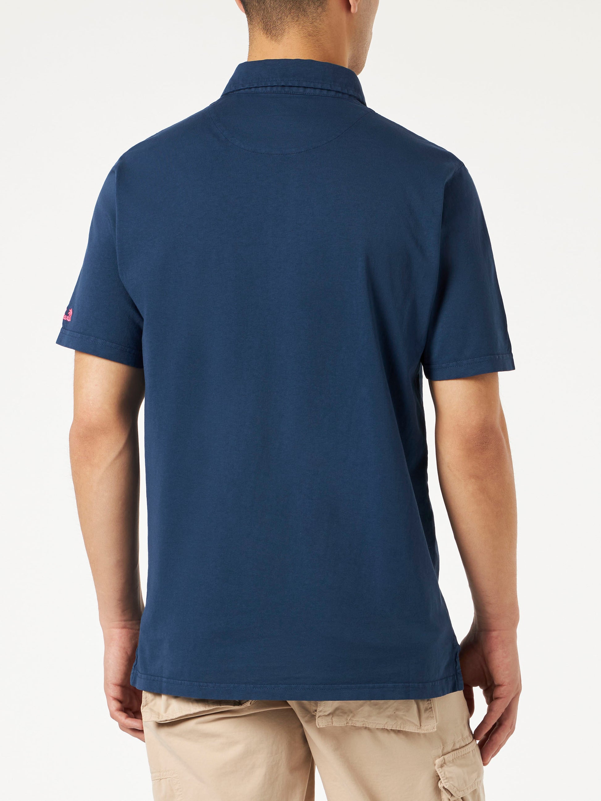 Navy blue cotton jersey man polo - MC2 Saint Barth