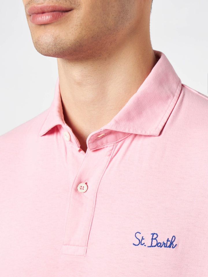 Polo in jersey rosa effetto sfumato - MC2 Saint Barth