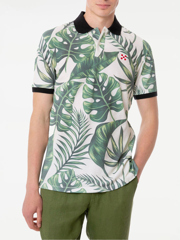 Man polo with leaves print - MC2 Saint Barth