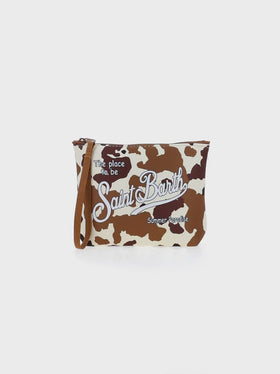 Aline Scuba-Pochette mit Kuh-Print