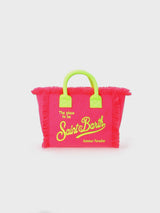 Handtasche Colette Sponge aus Frottee mit Prägung in Neonpink