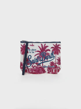 Pochette Aline in scuba con stampa toile de jouy | AI CO-CREATED DESIGN BY RICKDICK - POWERED BY RED-EYE