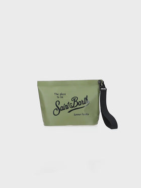 Aline military green water-resistant pochette