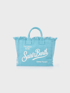 Borsa Colette in canvas di cotone azzurro chiaro