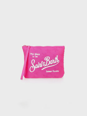 Aline – Pochette aus Frottee mit pinkfarbener Sternprägung