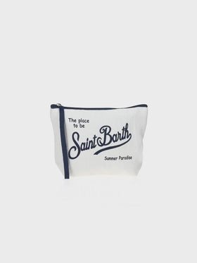 Aline off-white linen pochette