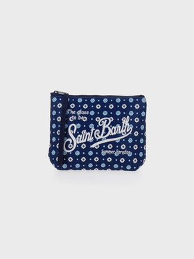 Pochette Aline in scuba con stampa micro cravatta