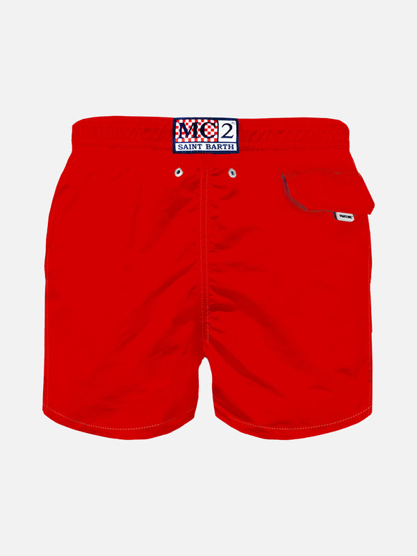 Red light fabric boy swim shorts | Pantone™ Special Edition