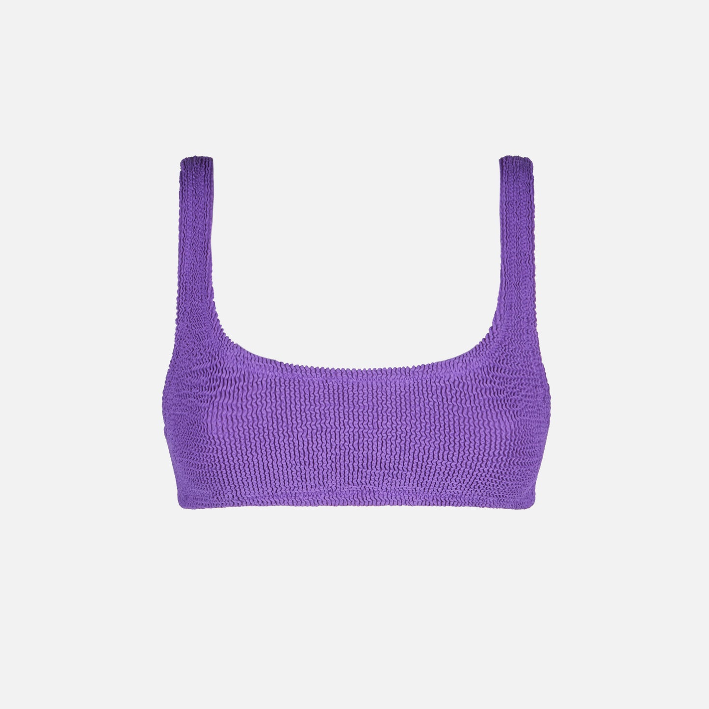 Bañador de mujer tipo bralette de tejido crinkle morado 