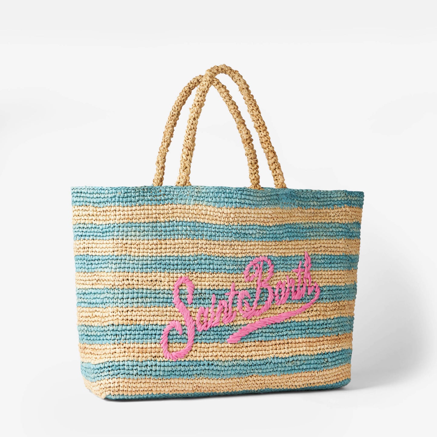 Raffia Ferdie bag with Saint Barth embroidery