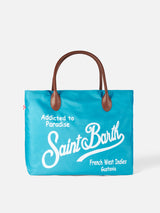 Borsa pieghevole in tessuto tecnico con stampa Saint Barth