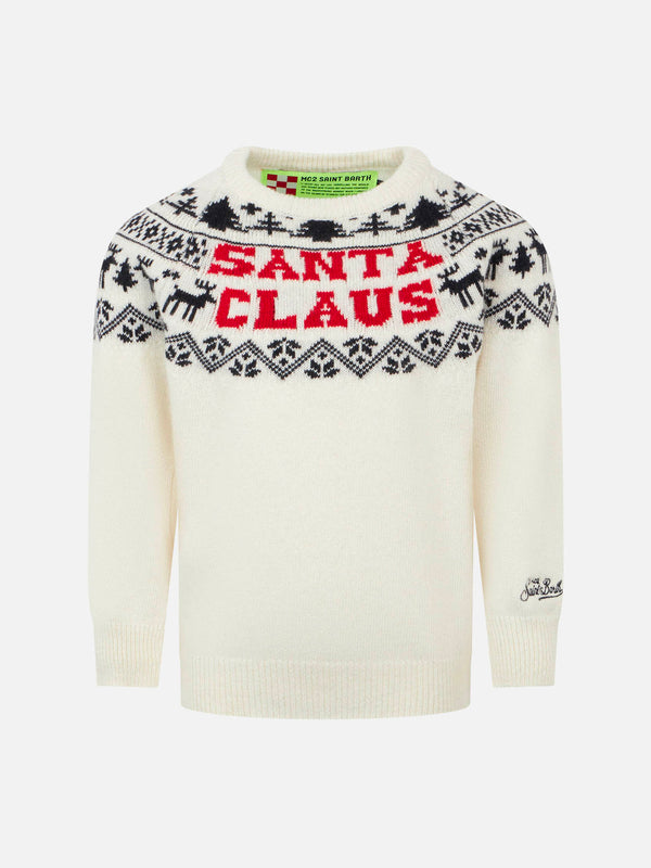 Kid crewneck sweater with Santa Claus norwegian print