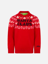 Maglia da bambino rosso renna di Santa Claus