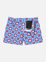 Man swim shorts with majolica print