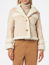 Woman short shearling-like jacket