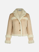 Woman short shearling-like jacket