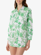 Woman cotton shirt with toile de jouy print