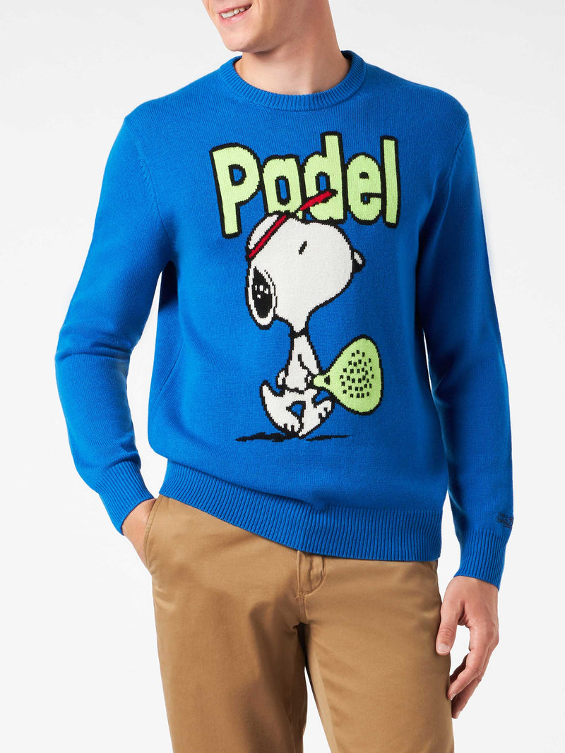 Herrenpullover mit Rundhalsausschnitt und Snoopy Padel-Jacquard-Print | SNOOPY – ©PEANUTS SONDERAUSGABE