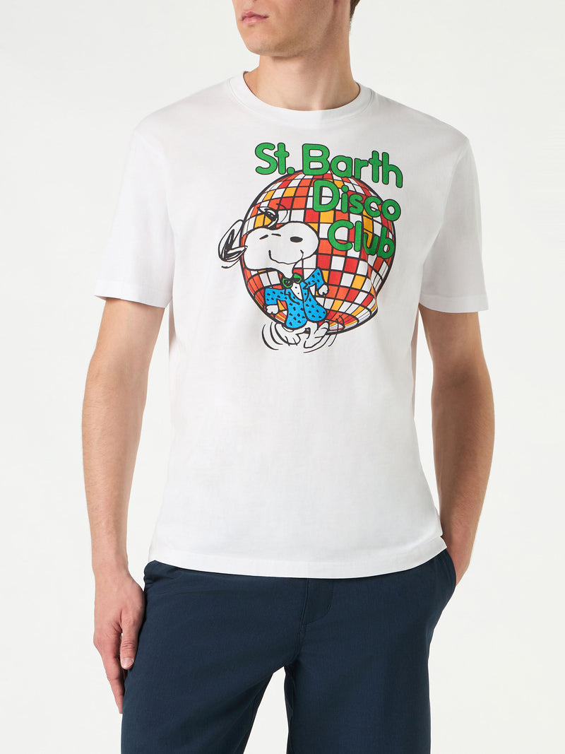 Herren-T-Shirt aus Baumwolle mit Aufdruck „St. Barth Disco Club“ und „Snoopy“ | SNOOPY – PEANUTS™ SONDEREDITION