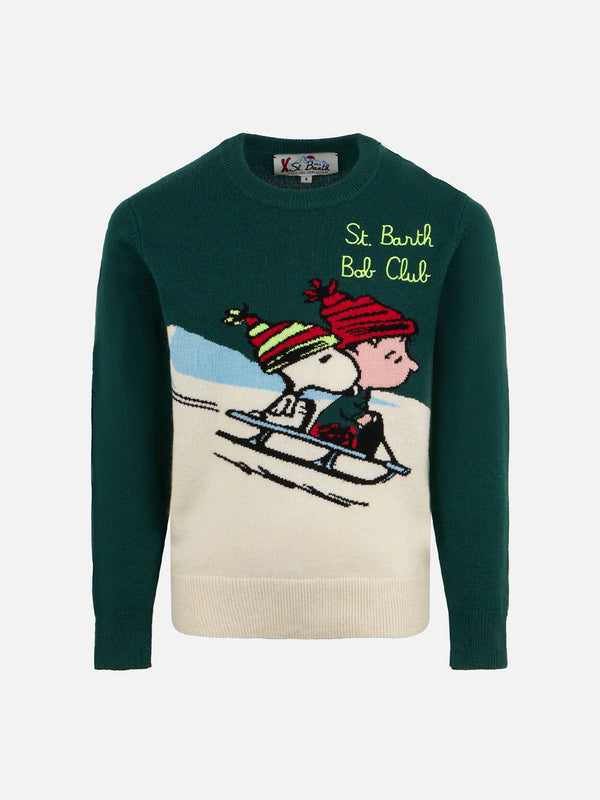 Maglia da bambino girocollo con stampa Snoopy e ricamo St. Barth Bob Club| SNOOPY - EDIZIONE SPECIALE PEANUTS™