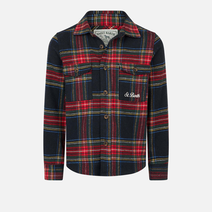 Camicia in lana da bambino con stampa Snoopy e tartan | EDIZIONE SPECIALE SNOOPY PEANUTS™