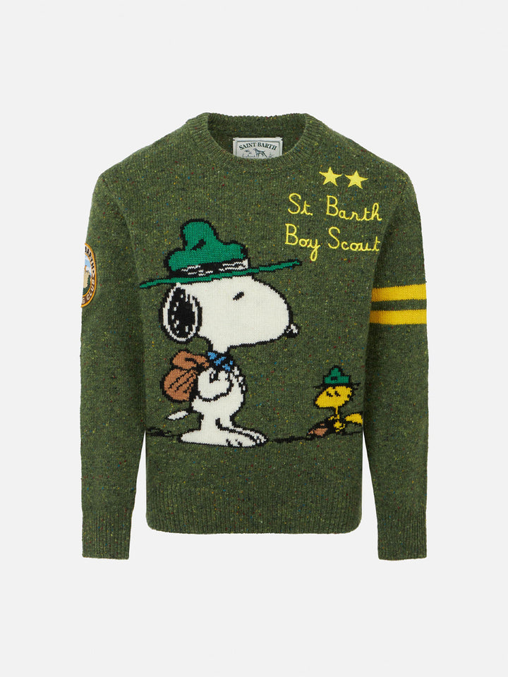 Boy crewneck donegal sweater with Snoopy jacquard | SNOOPY - PEANUTS™ SPECIAL EDITION