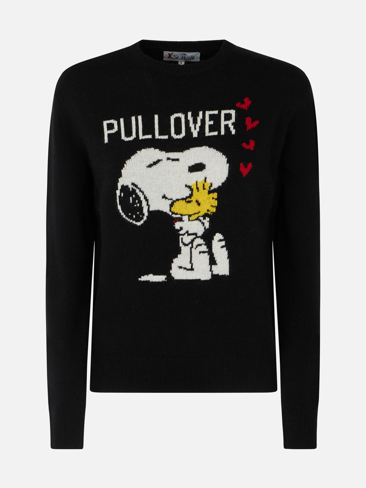 Maglia donna girocollo nera con stampa Snoopy e Woodstock | EDIZIONE SPECIALE SNOOPY PEANUTS™