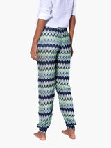 Pantaloni in maglia chevron bluette multicolor