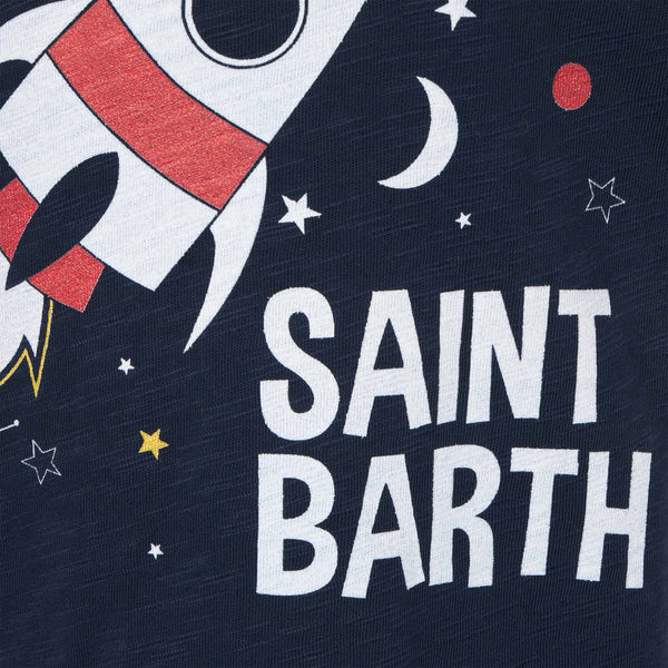 Space rocket blue boy t-shirt