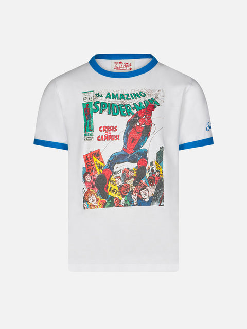 Kid white cotton t-shirt with Spiderman front print | MARVEL SPECIAL EDITION - MC2 Saint Barth
