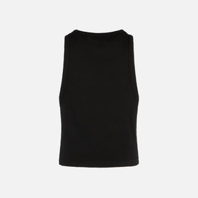 Cotton crop tank top with St. Barth embroidery