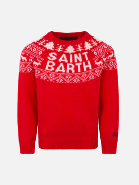 Maglione da bambino Saint Barth con stampa norvegese