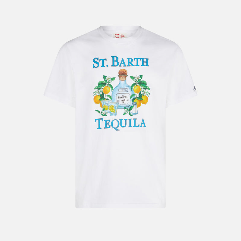 Herren-T-Shirt aus Baumwolle mit St. Barth Tequila-Aufdruck