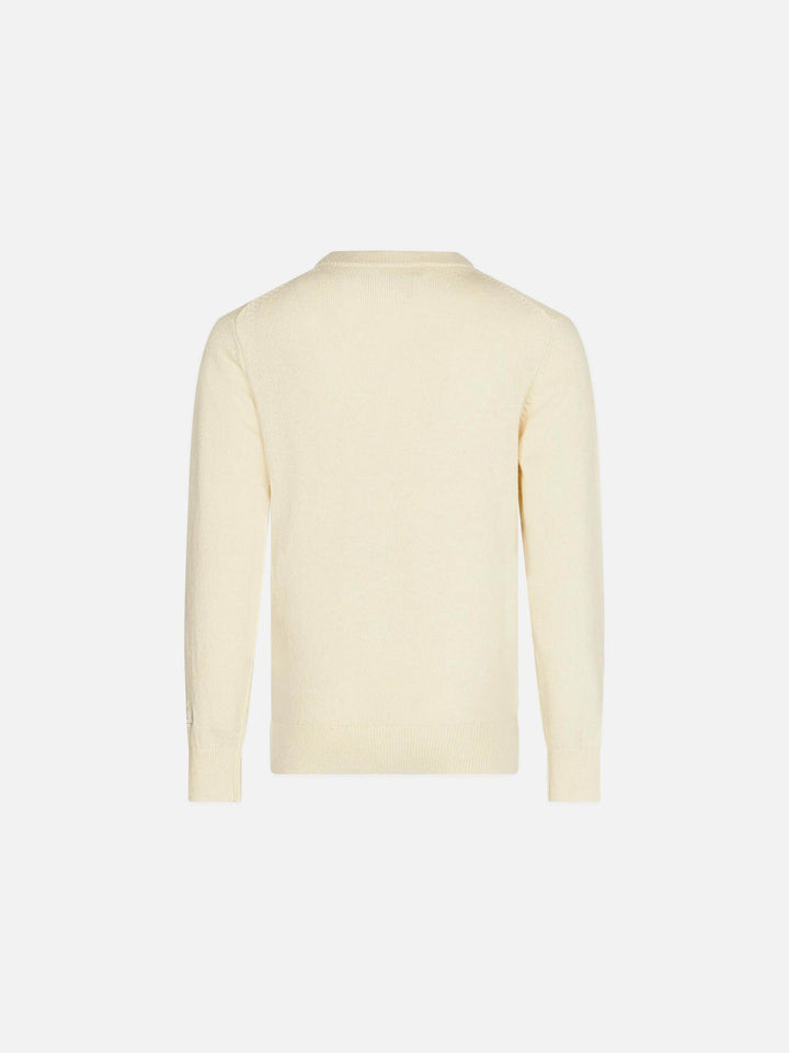 Boy white sweater with St. Moritz jacquard