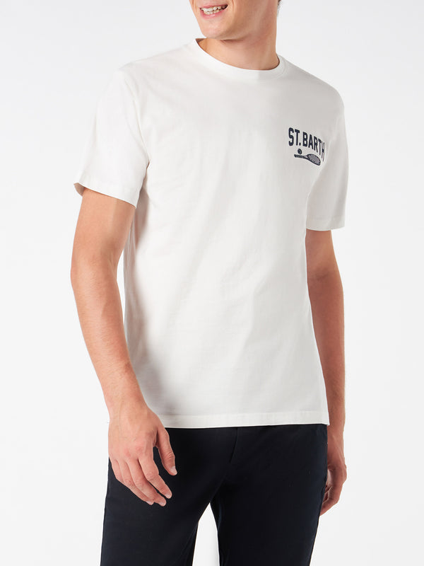 T-shirt da uomo in cotone pesante con stampa Padel