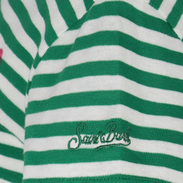 Girl t-shirt with stripes and embroidery