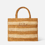 Vanity raffia shoulder bag with Saint Barth embroidery