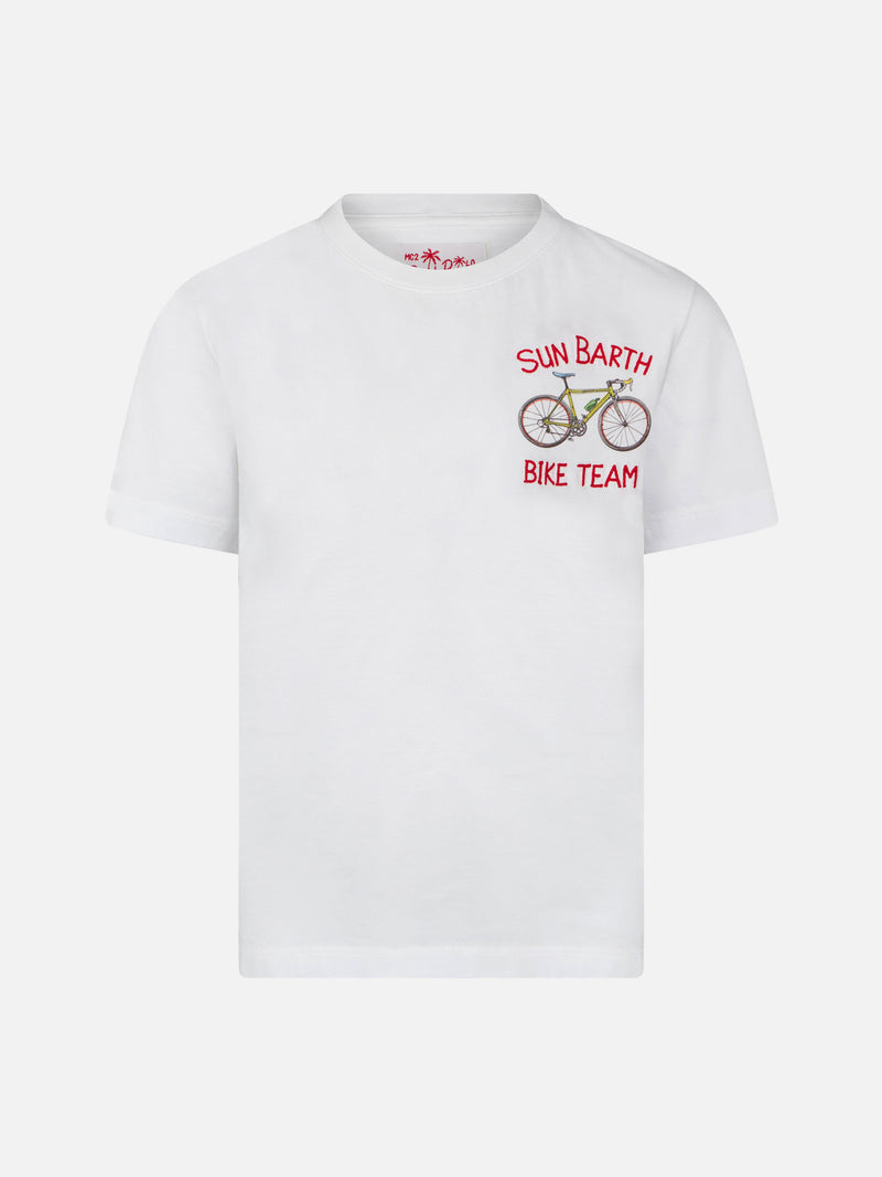 Boy cotton t-shirt with bike print