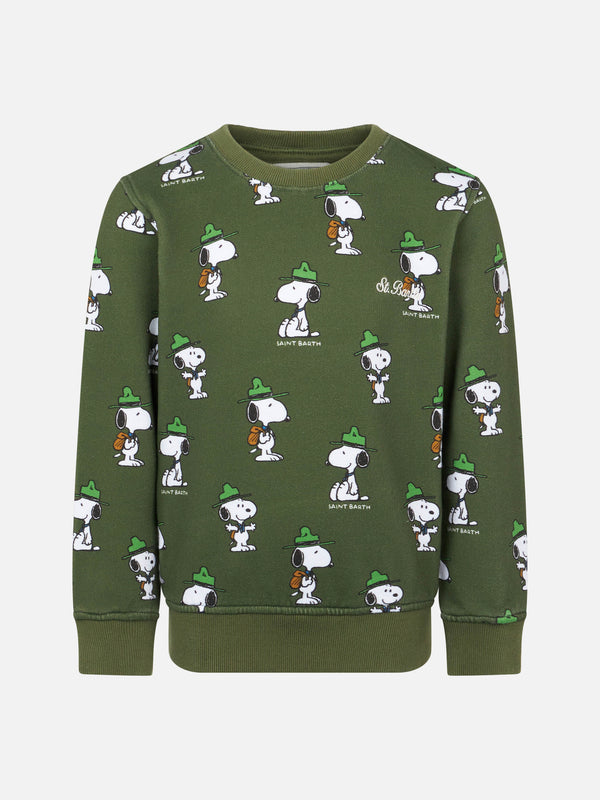 Boy crewneck green sweatshirt with Snoopy print | SNOOPY PEANUTS™ SPECIAL EDITION