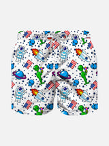 Badeshorts für Jungen mit Weltraum-Print