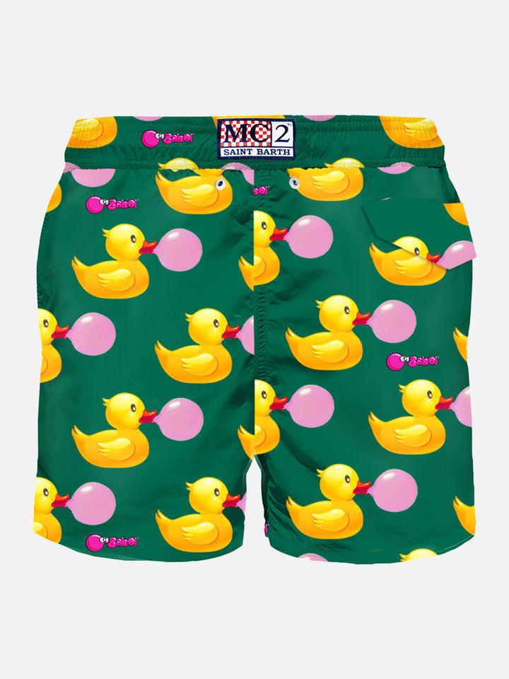 Man swim shorts with ducky and Big Babol print | BIG BABOL® SPECIAL EDITION