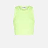 Crop-Tanktop aus Baumwolle mit St. Barth-Stickerei