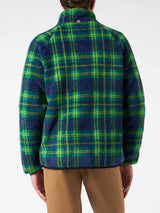 Man sherpa jacket with tartan print