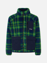 Man sherpa jacket with tartan print