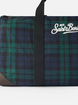 Travel bag with tartan print