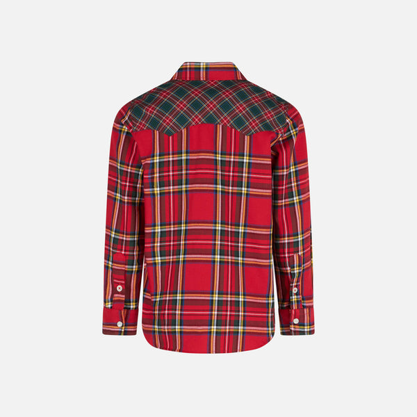 Camicia da bambino con stampa tartan